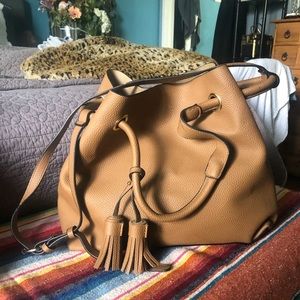 Brown Leather Bucket Purse